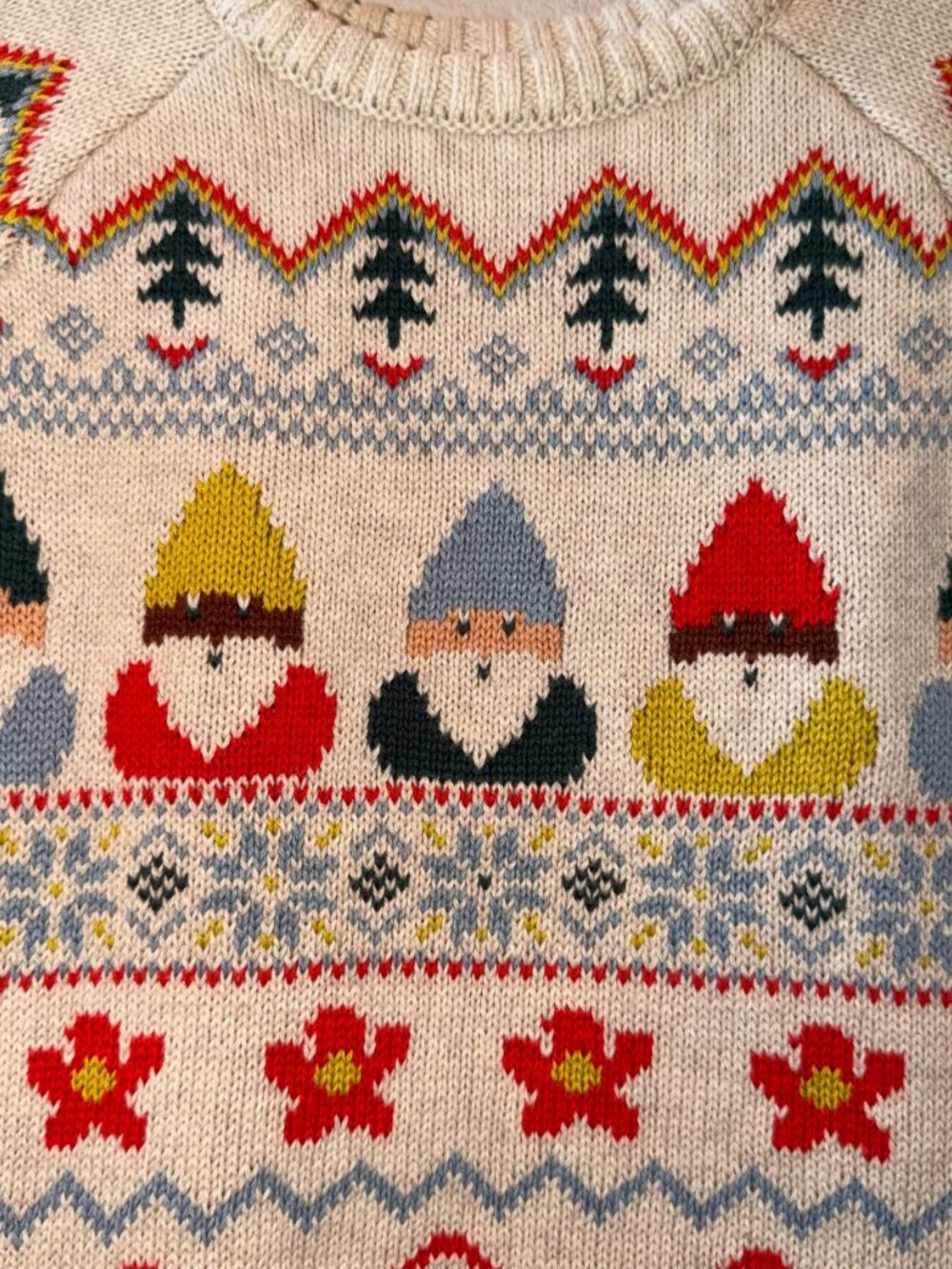Hanna Andersson Gnome Pattern Holiday Knit Sweater 90cm 3T - Picture 4 of 4